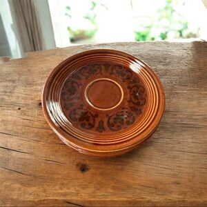 1960s Set of 7 Sheffield Howard Laughlin Amberstone Stoneware Saucers, Brown